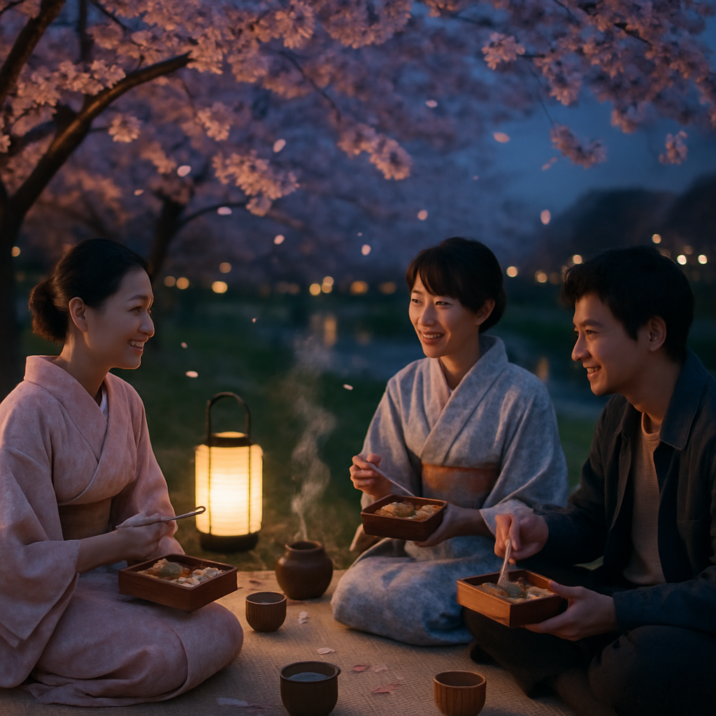 Spring Hanami Evening Picnic Number painting