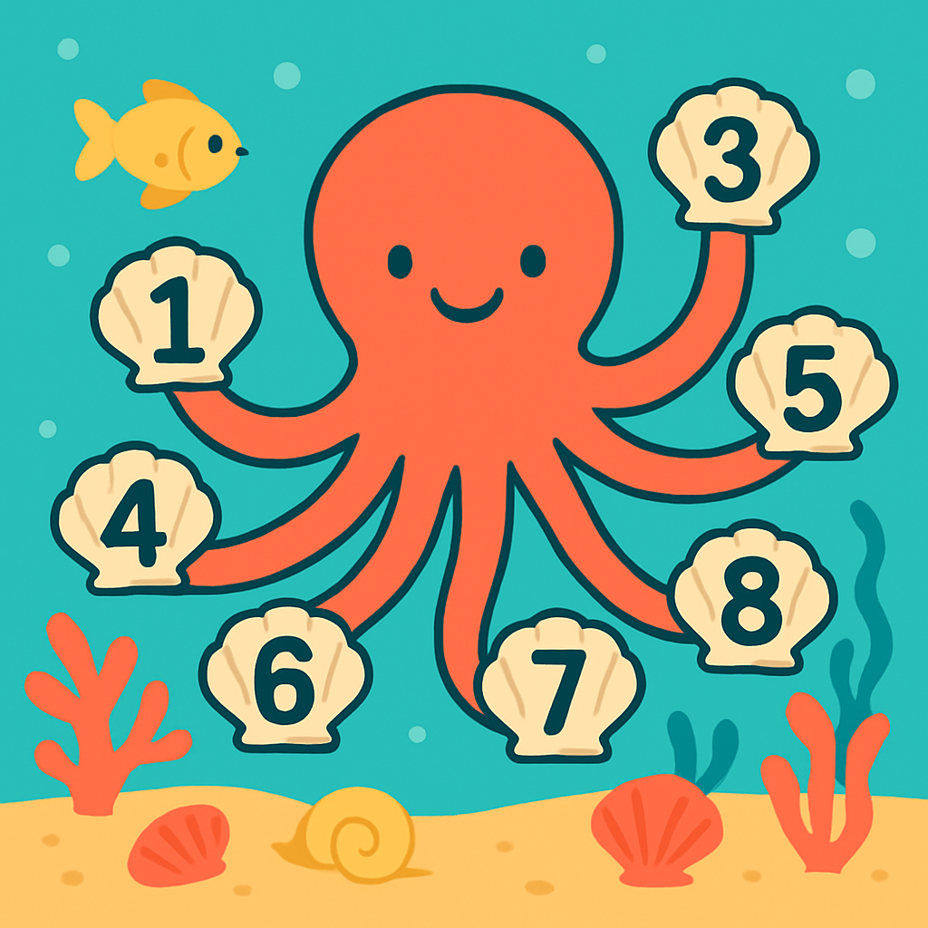 Coral Reef Counting Octopus Paint by numbers kits