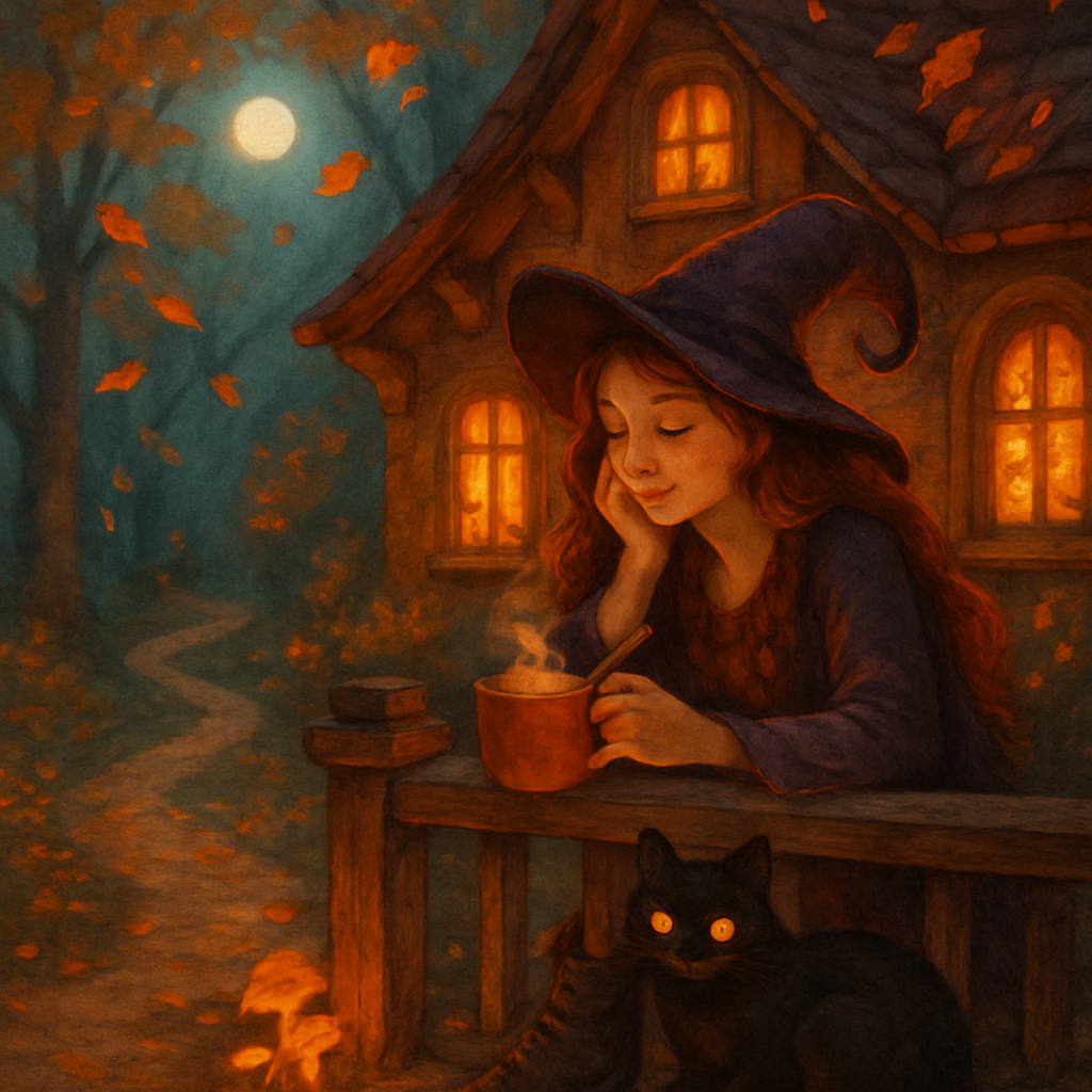 Cottage Witch On The Porch paint by number