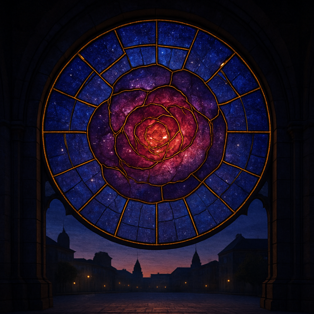 Stained Glass Nebula Rose Numbered painting kits