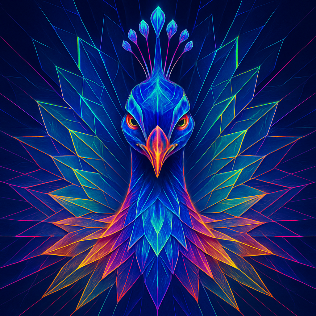 Regal Peacock Burst Painting by numbers kit