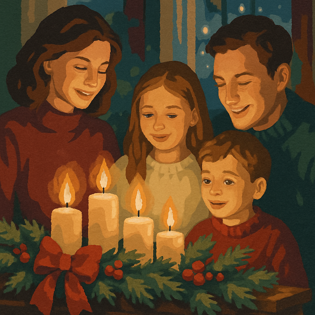 Candles And Carol Light Painting by numbers kit