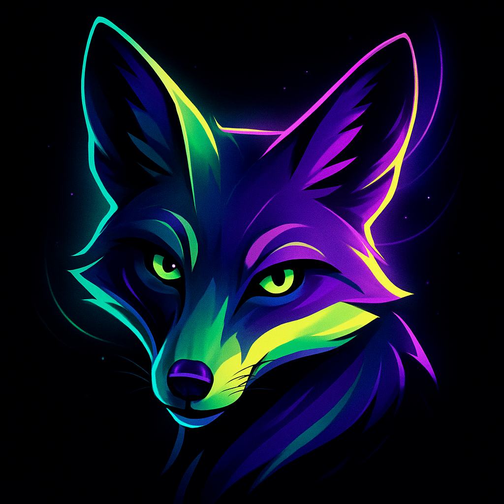 Electric Fox Gaze Paint by numbers art