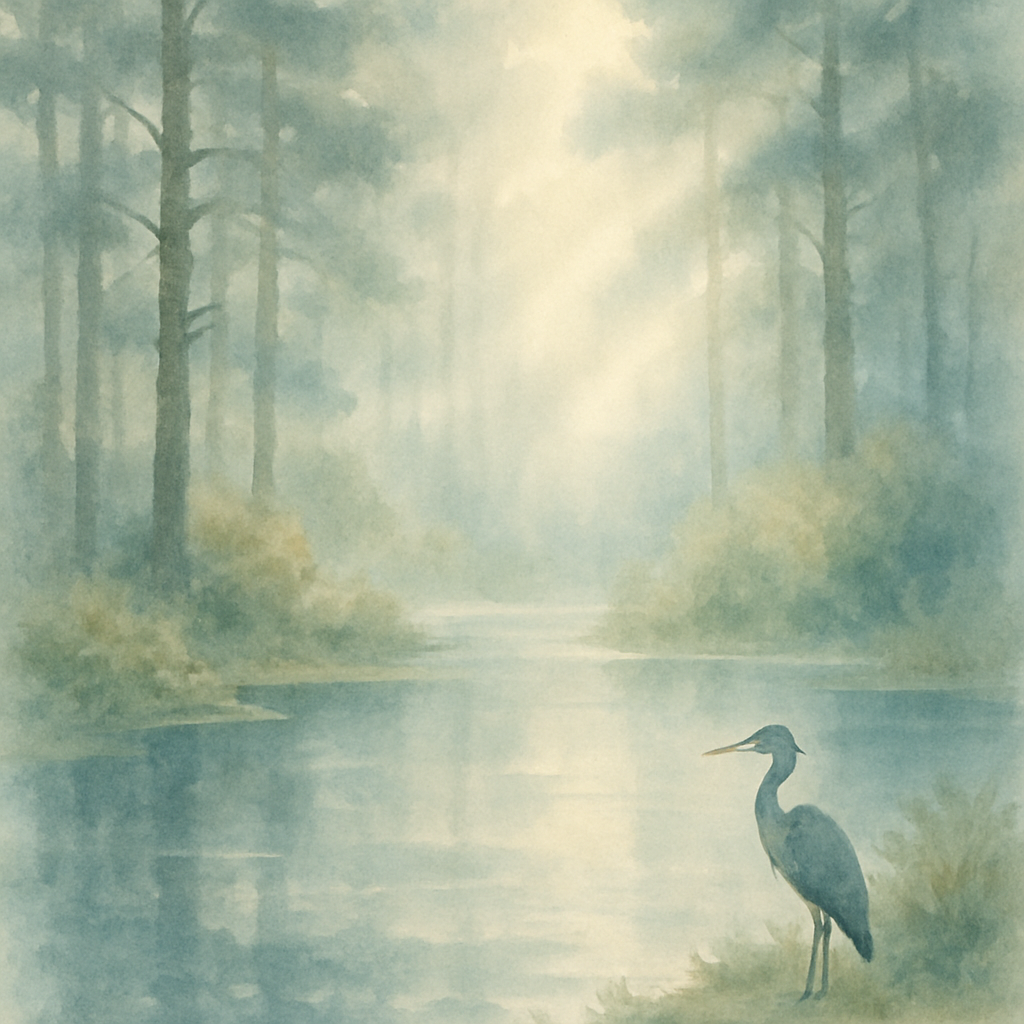 Misty Morning Forest Pond Painting by numbers kit