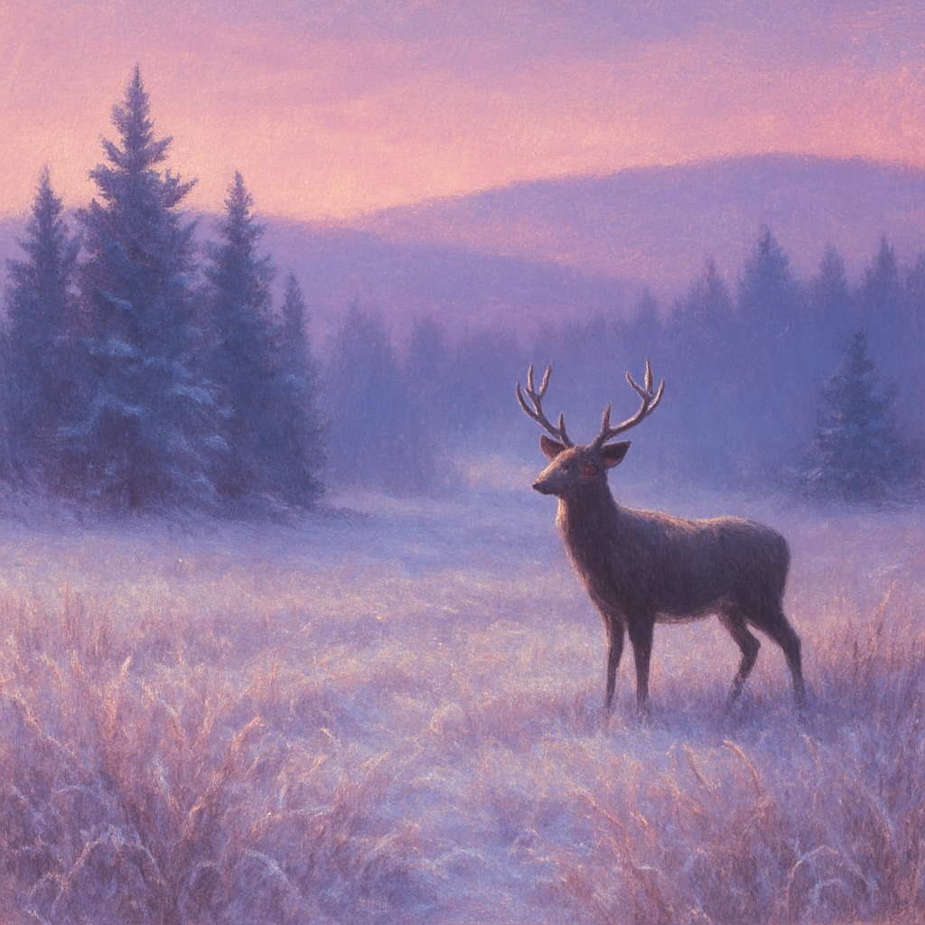 Deer At Dusk Winter Meadow Painting by numbers kit