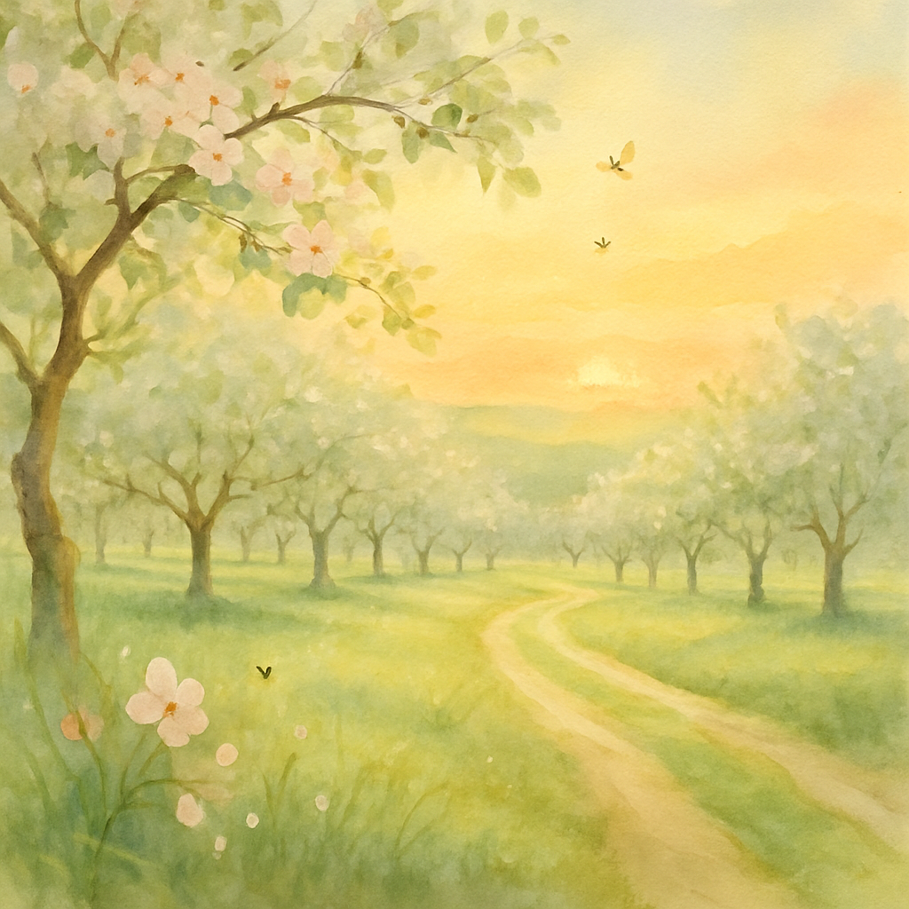 Spring Orchard Dawn DIY paint by numbers