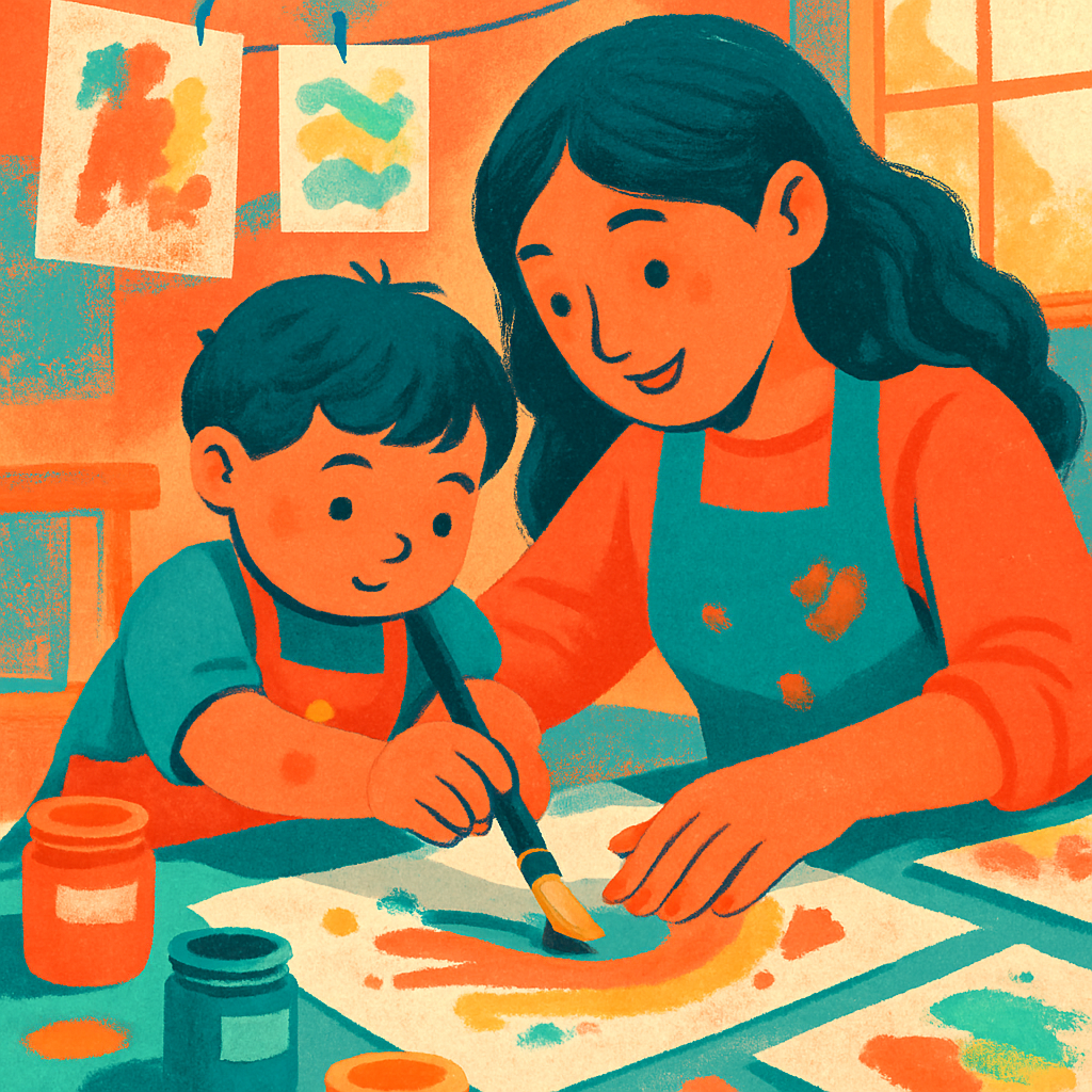 Guiding Hands At The Art Table paint by numbers