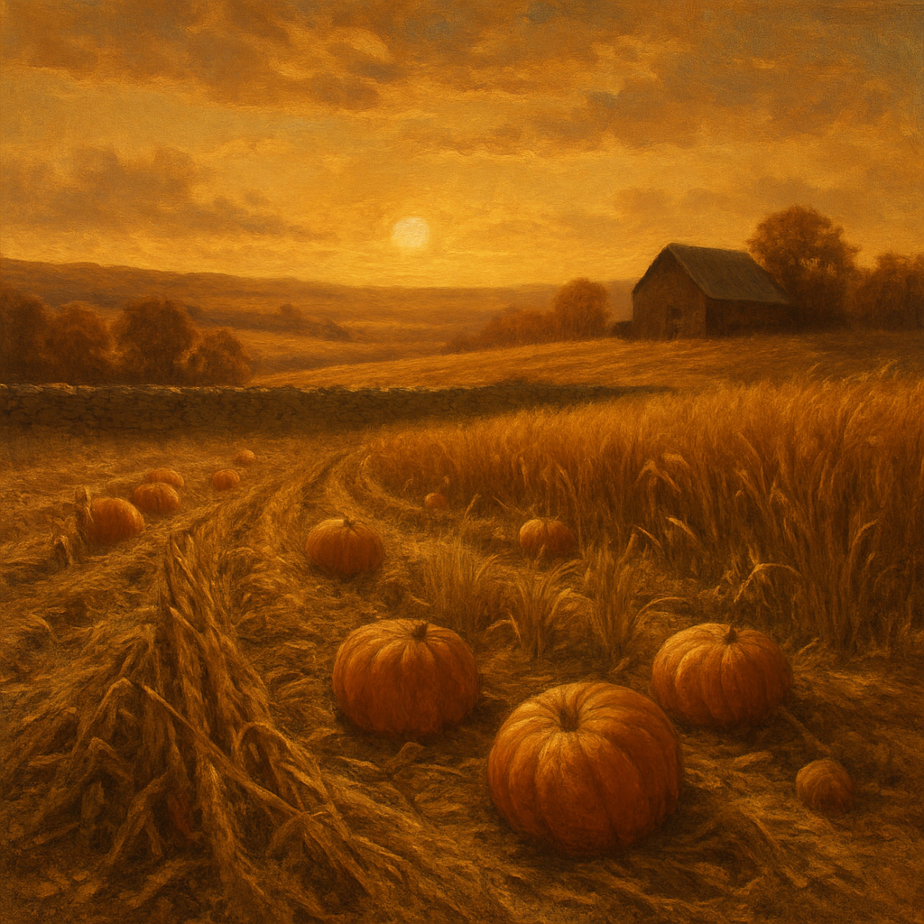 Harvest Field Under Copper Sky Painting by numbers kit