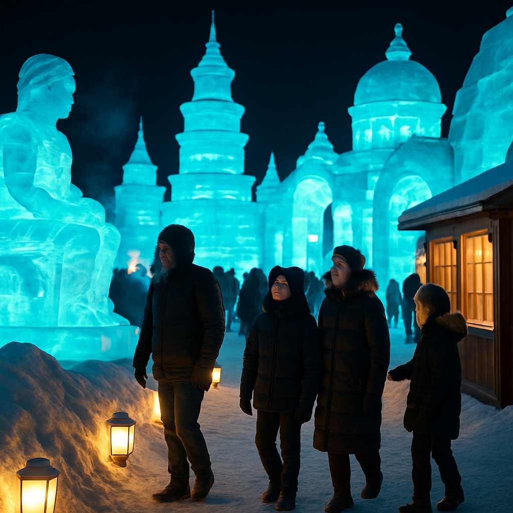 Harbin Ice Lantern Night Market Paint by numbers kits