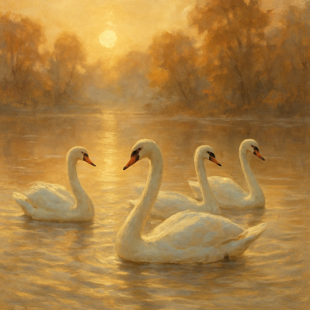 Sunset Silhouettes With Elegant Swans Paint by numbers kits