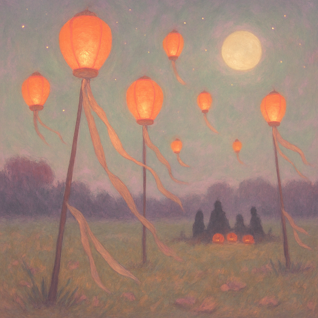 Midnight Lantern Meadow Painting by numbers kit