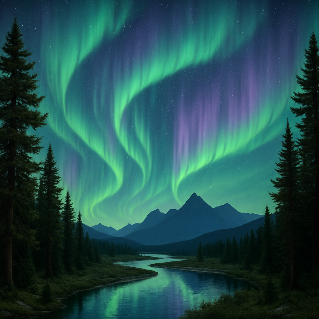 Landscape Aurora Passage paint by numbers