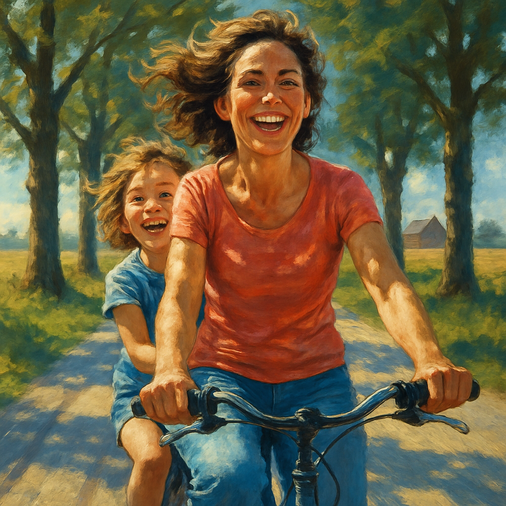 Afternoon Bicycle Ride Together paint by numbers