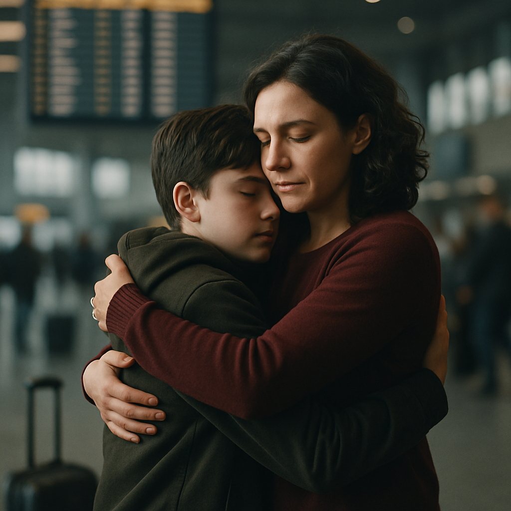 Hug At The Airport Goodbye Number painting