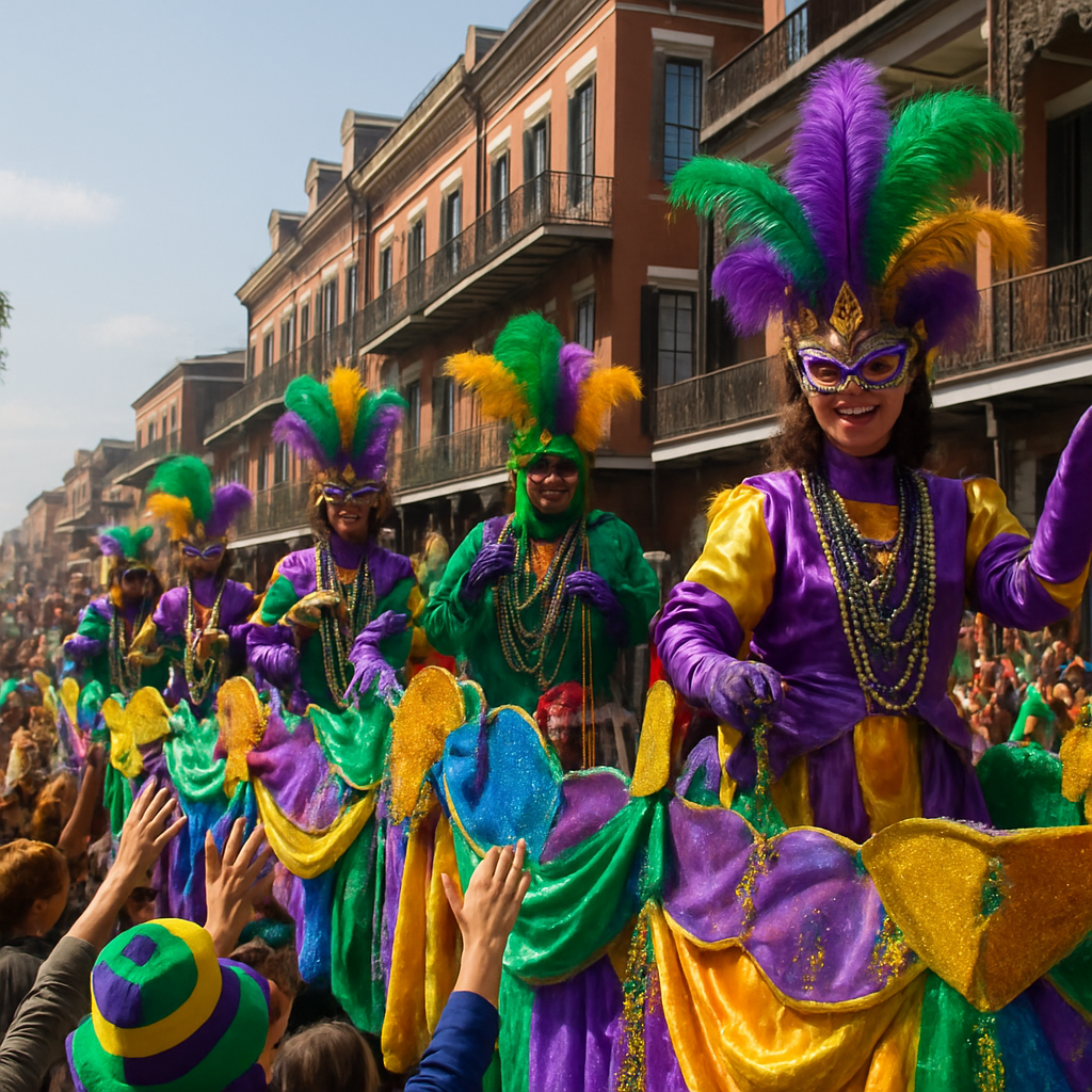 Mardi Gras Parade On New Orleans Streets paint by number