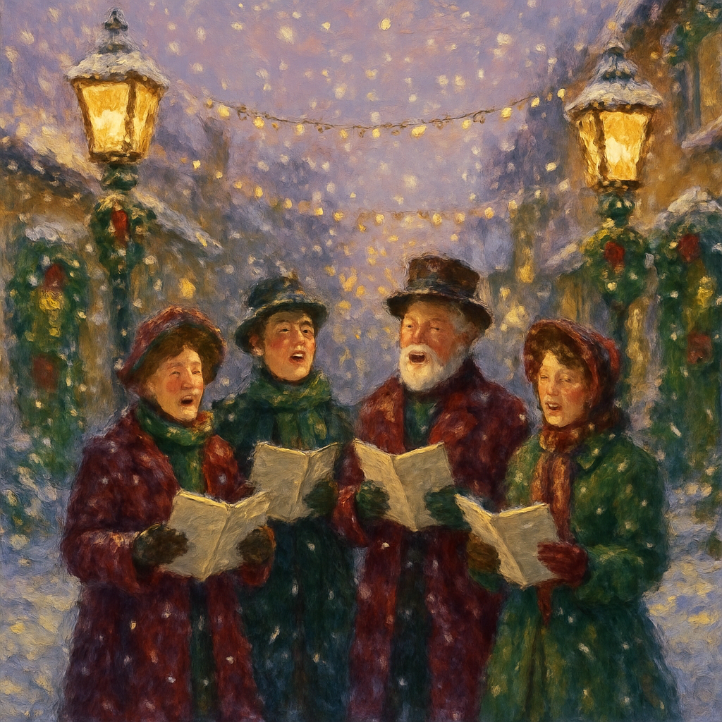 Joyful Carolers Winter Twilight Harmony paint by number