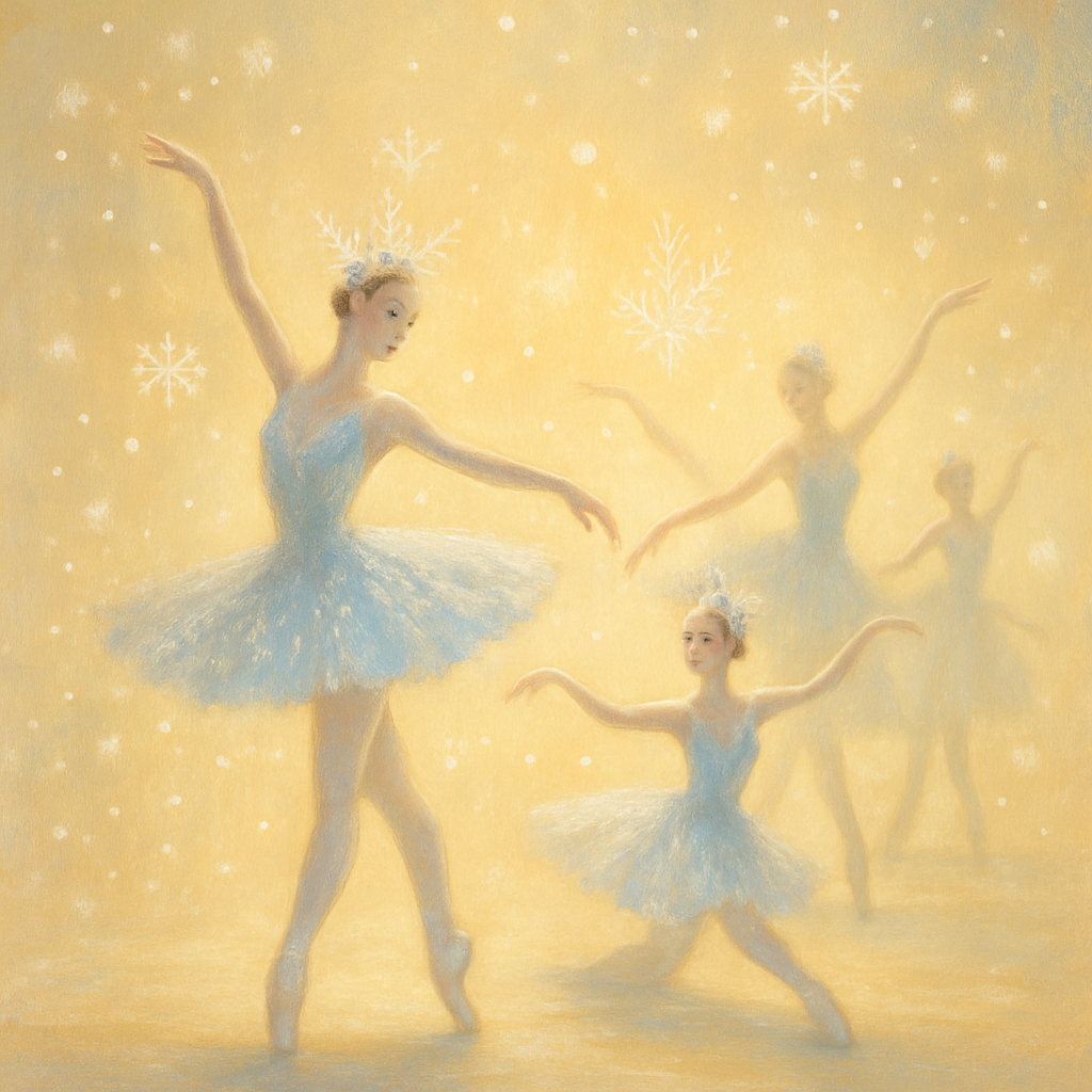 Golden Snowflake Ballet Enchantment Number painting