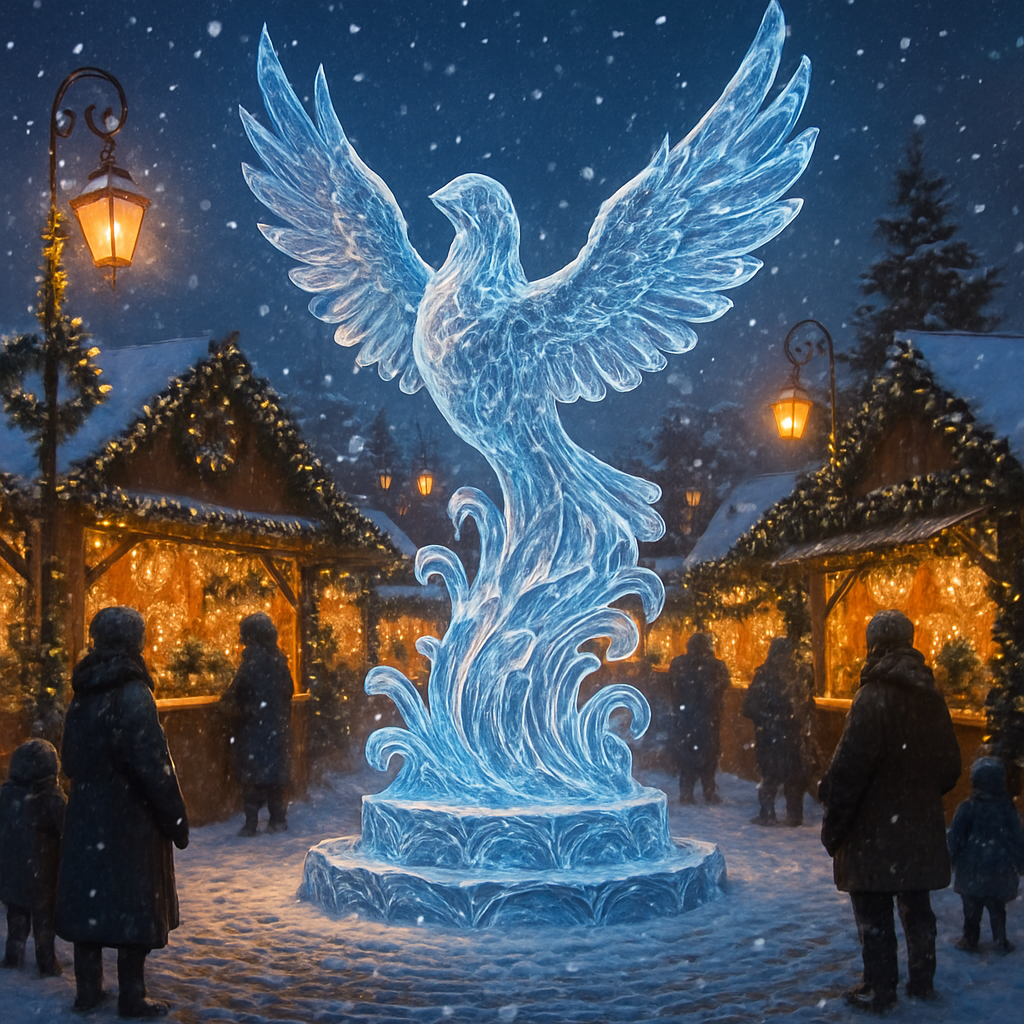 Cozy Christmas Market Ice Sculpture DIY paint by numbers