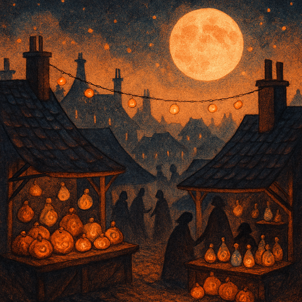 Rooftop Moon Market Numbered painting kits