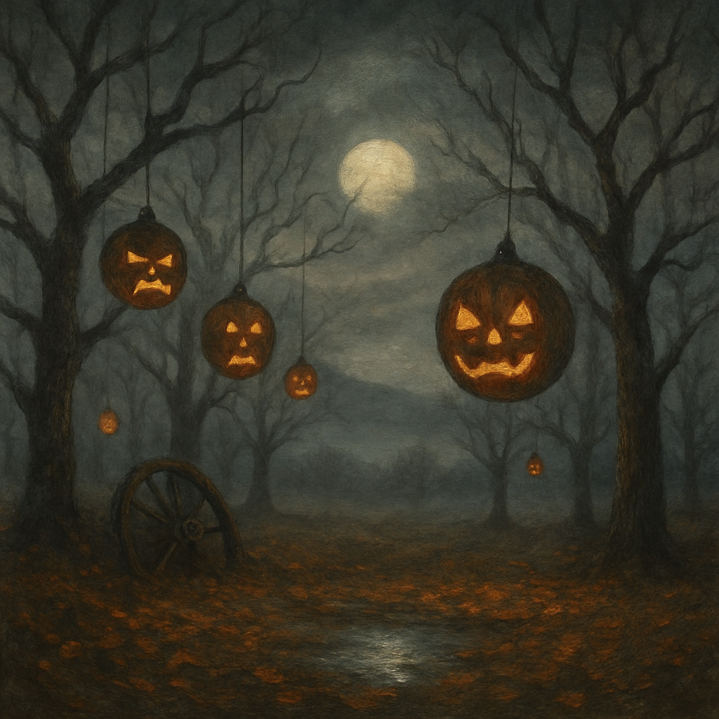 Silent Orchard Of Lantern Faces Paint by numbers kits