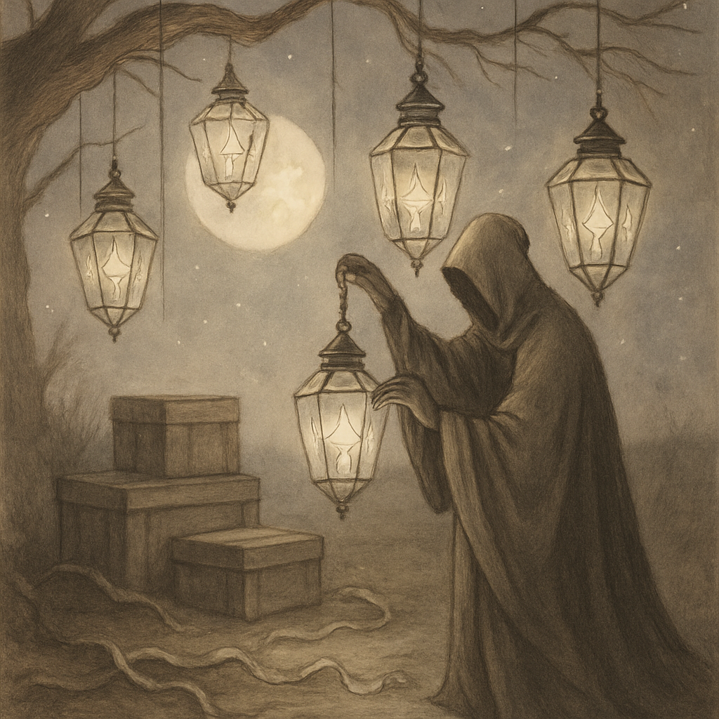 Nocturnal Orchard Of Glass Lanterns paint by numbers