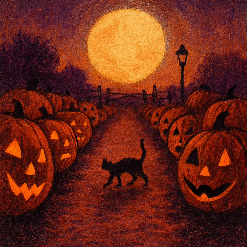 The Midnight Pumpkins Of Old Hollow Road Painting by numbers kit