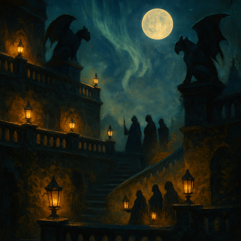 The Lantern Terrace Of Moonwell Keep Painting by numbers kit