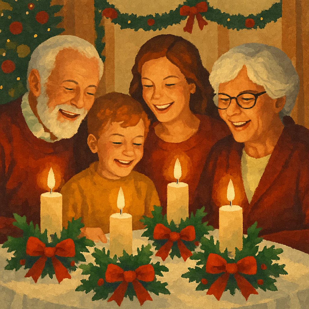 Candles And Carols Gathering Paint by numbers kits