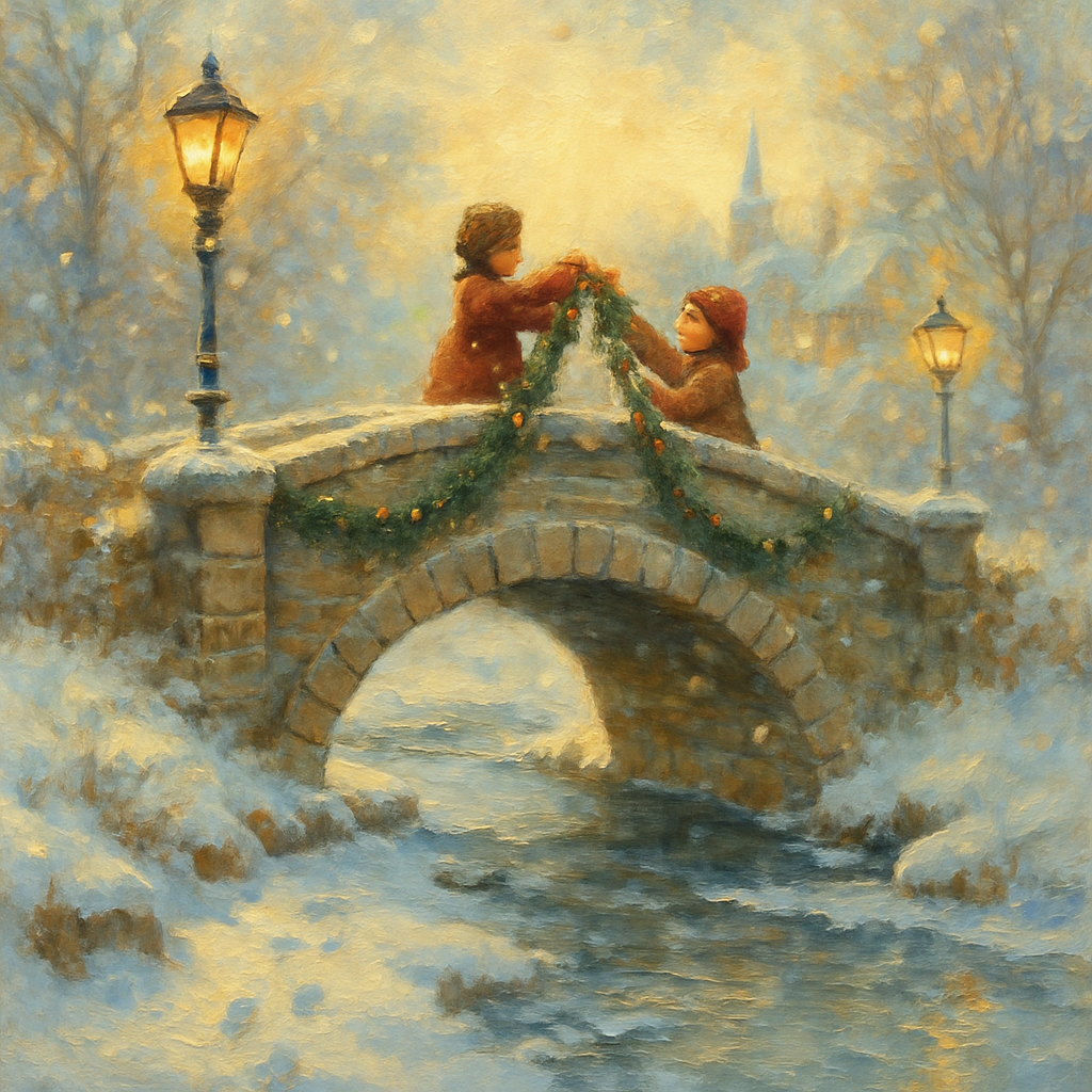 Snowbound Storybook Bridge Paint by numbers kits