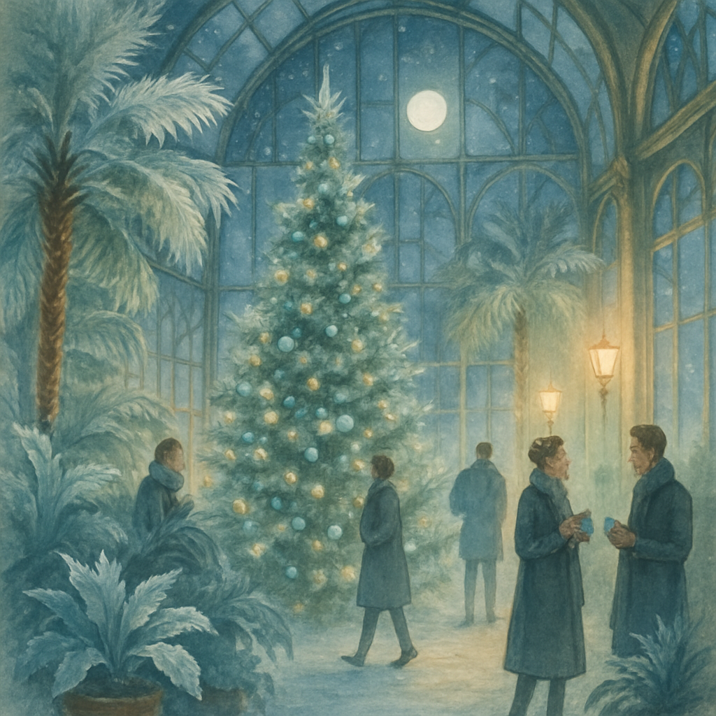 Snowglass Conservatory Night Number painting