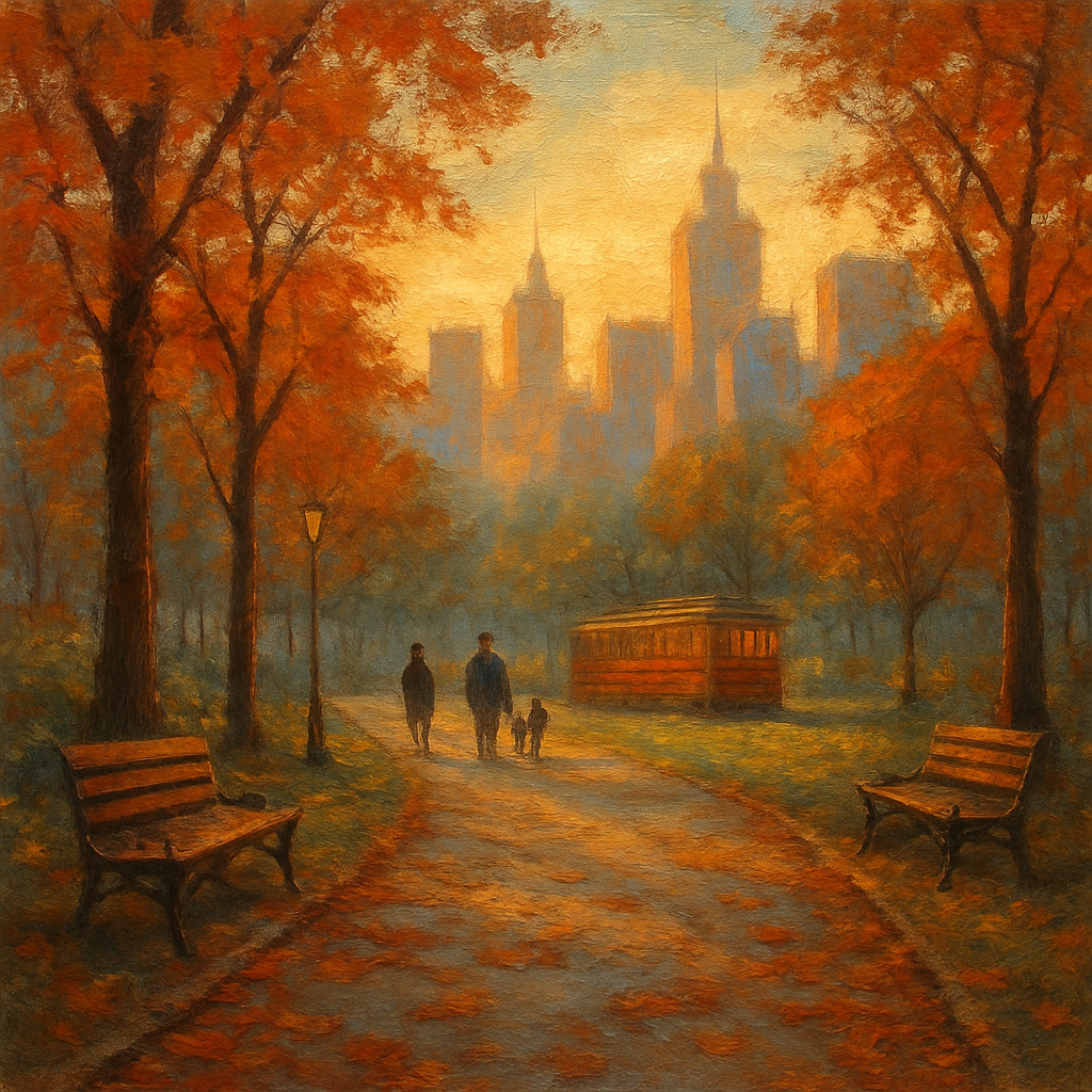 Quiet Park View With Painted Skyline paint by numbers