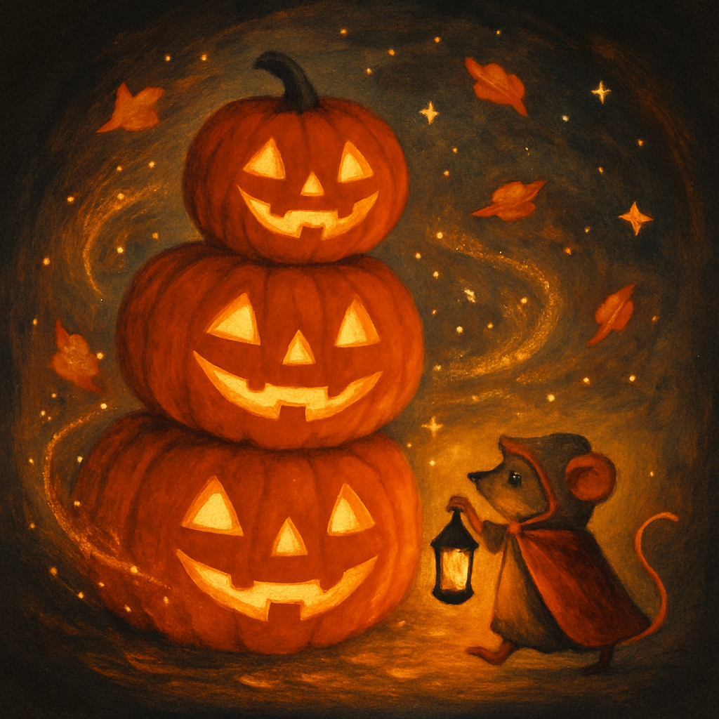 Stacked Jack O Lantern Parade Paint by numbers art