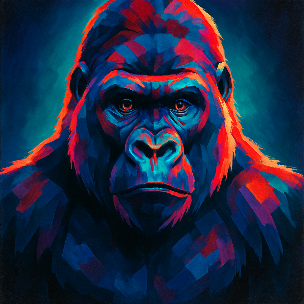 Prismatic Gorilla Close Up DIY paint by numbers