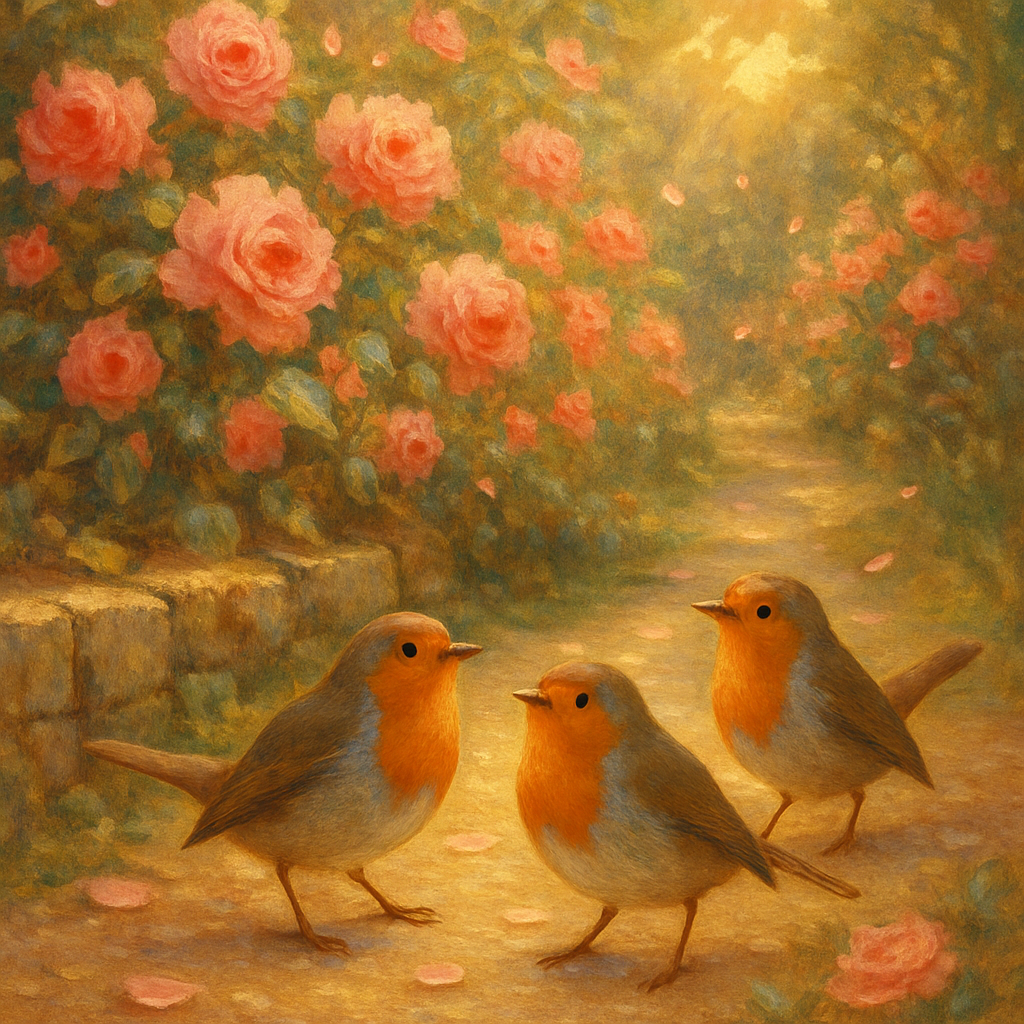Robins In A Secret Garden Corner Number painting