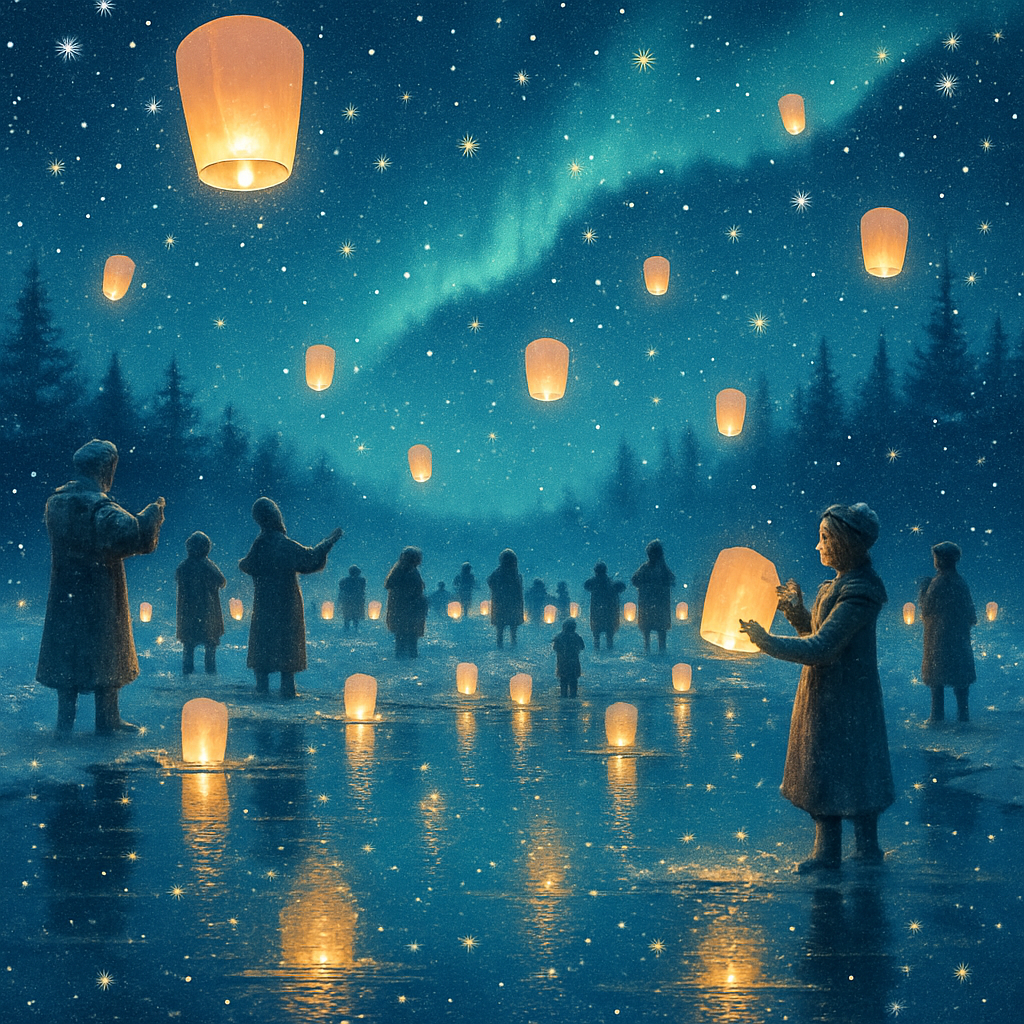 Polar Night Lantern Festival paint by number