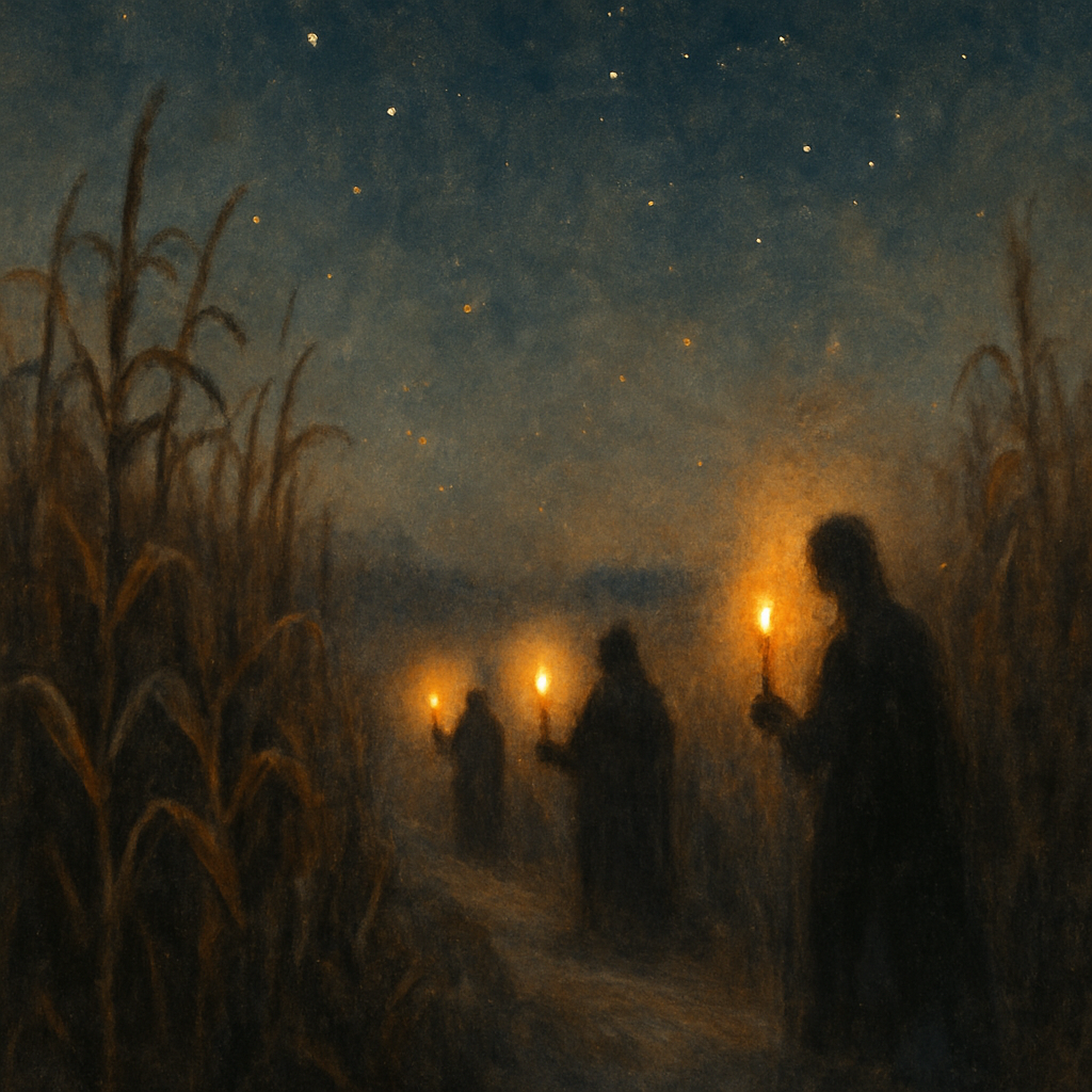 Barrow Road Candle Procession Number painting