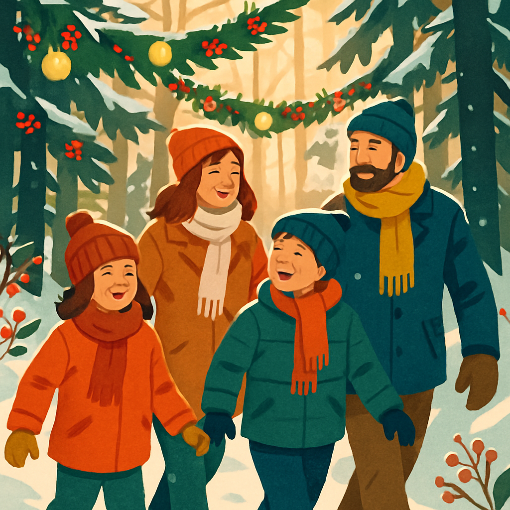 Midwinter Garland Walk Number painting