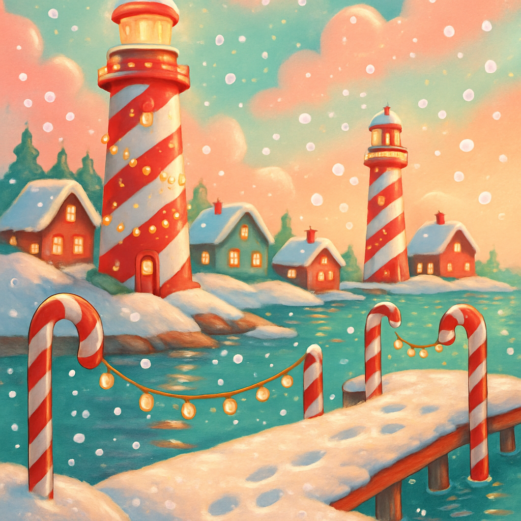 Peppermint Lighthouse Village paint by color