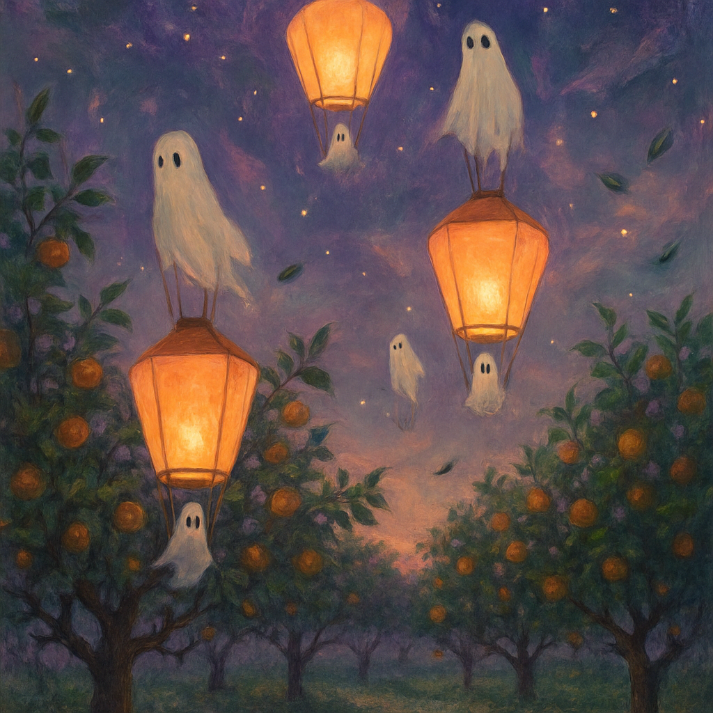 Nocturne Orchard Lanternlift Numbered painting kits