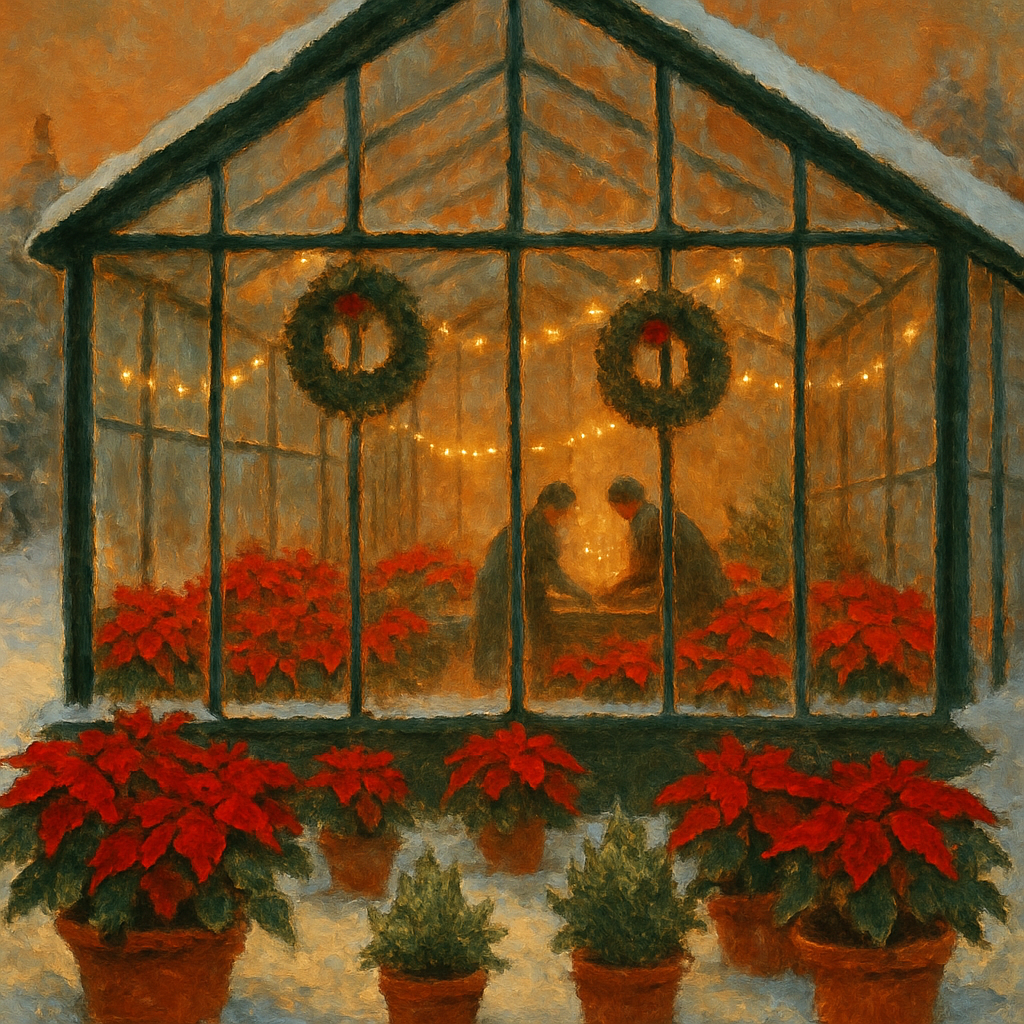 Winter Greenhouse Solstice Number painting