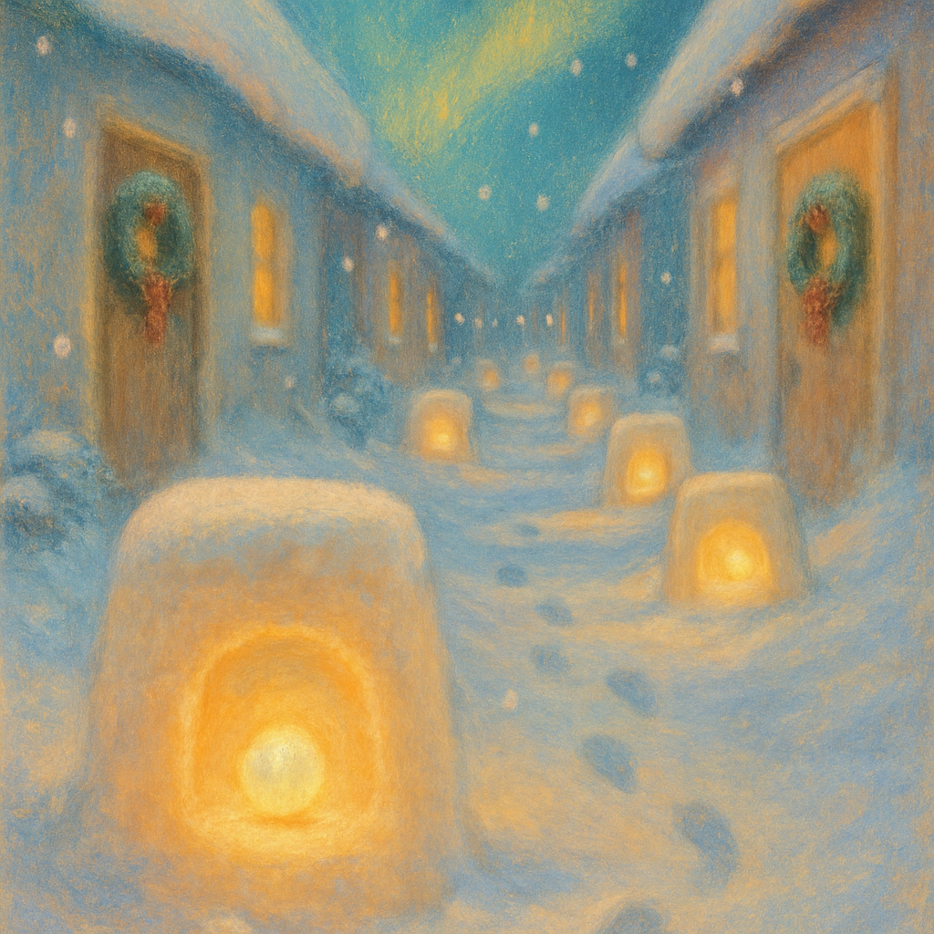 Snow Lantern Alley Of Wishes Painting by numbers kit