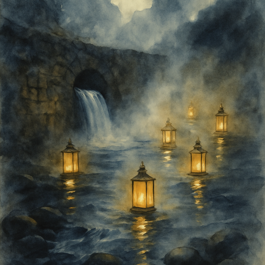 Lanterns On The Old Millrace Painting by numbers kit