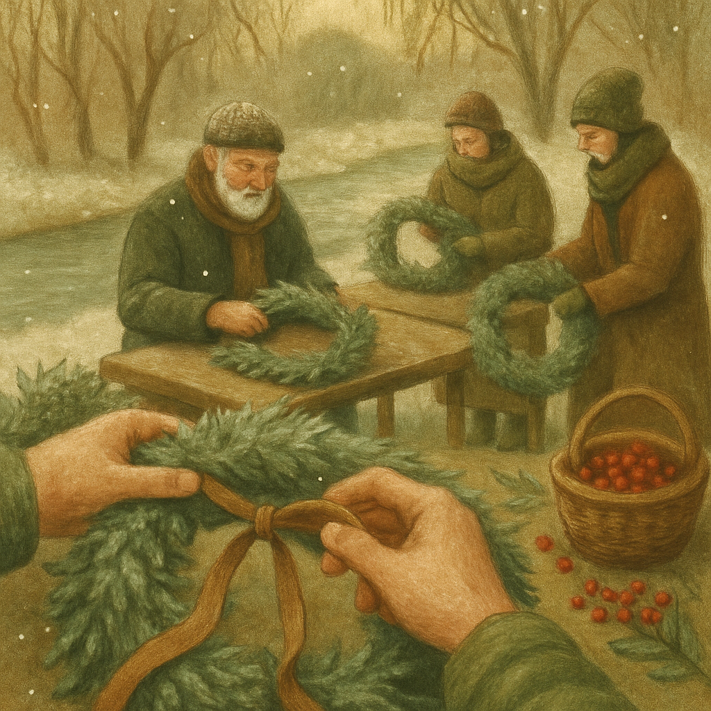 Wreath Makers By The River Painting by numbers kit