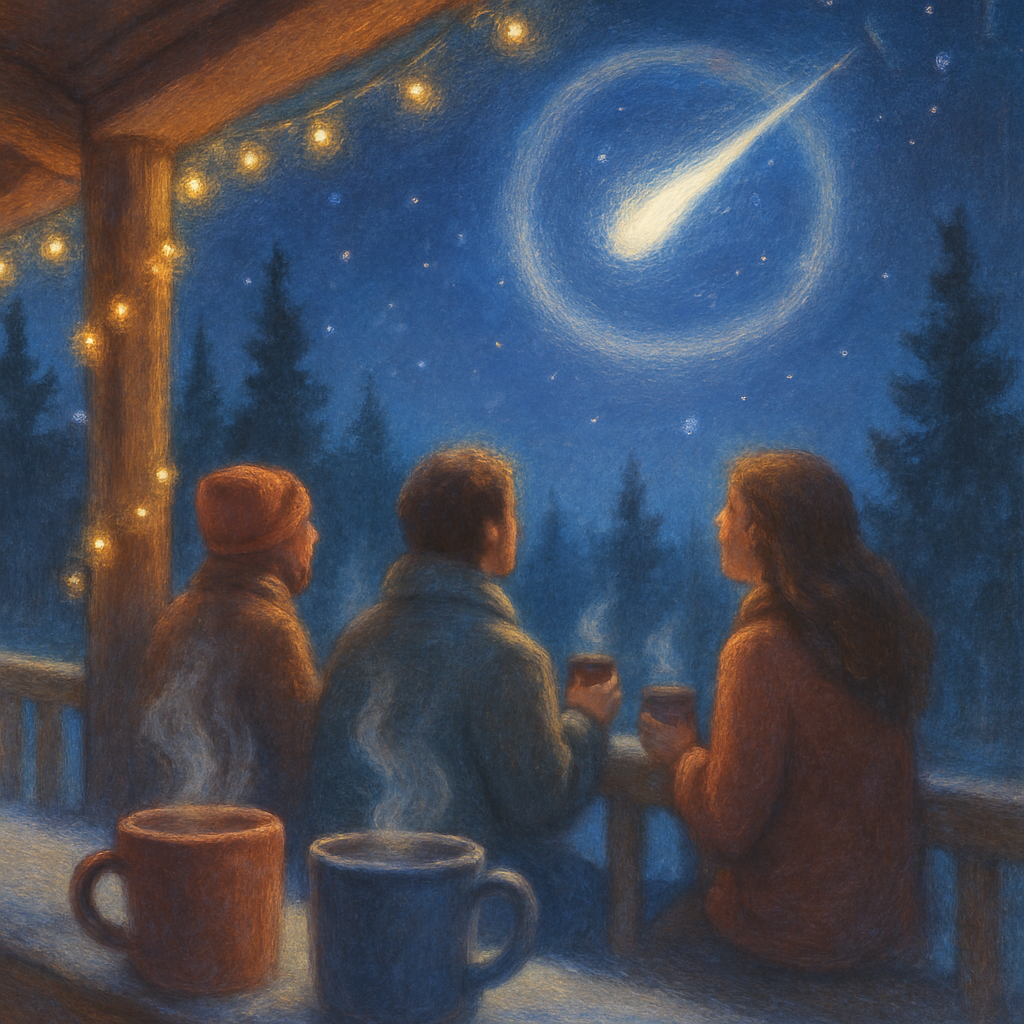 Stargazers Lodge Porch Night Paint by numbers art