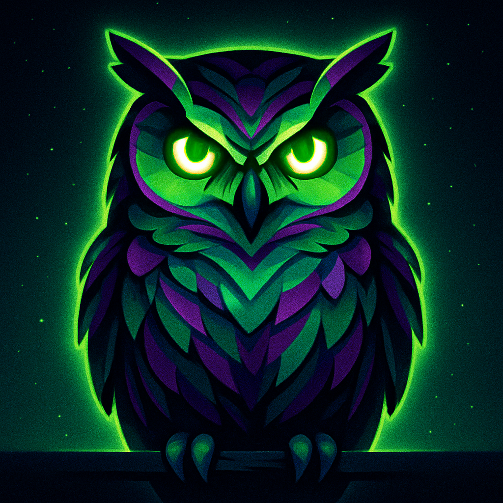Midnight Neon Owl Numbered painting kits