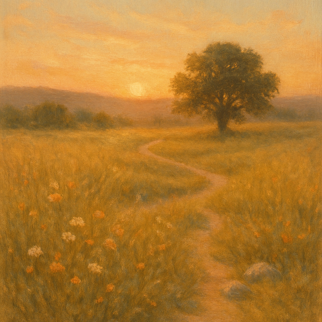 Meadow With Golden Sunset Painting by numbers kit