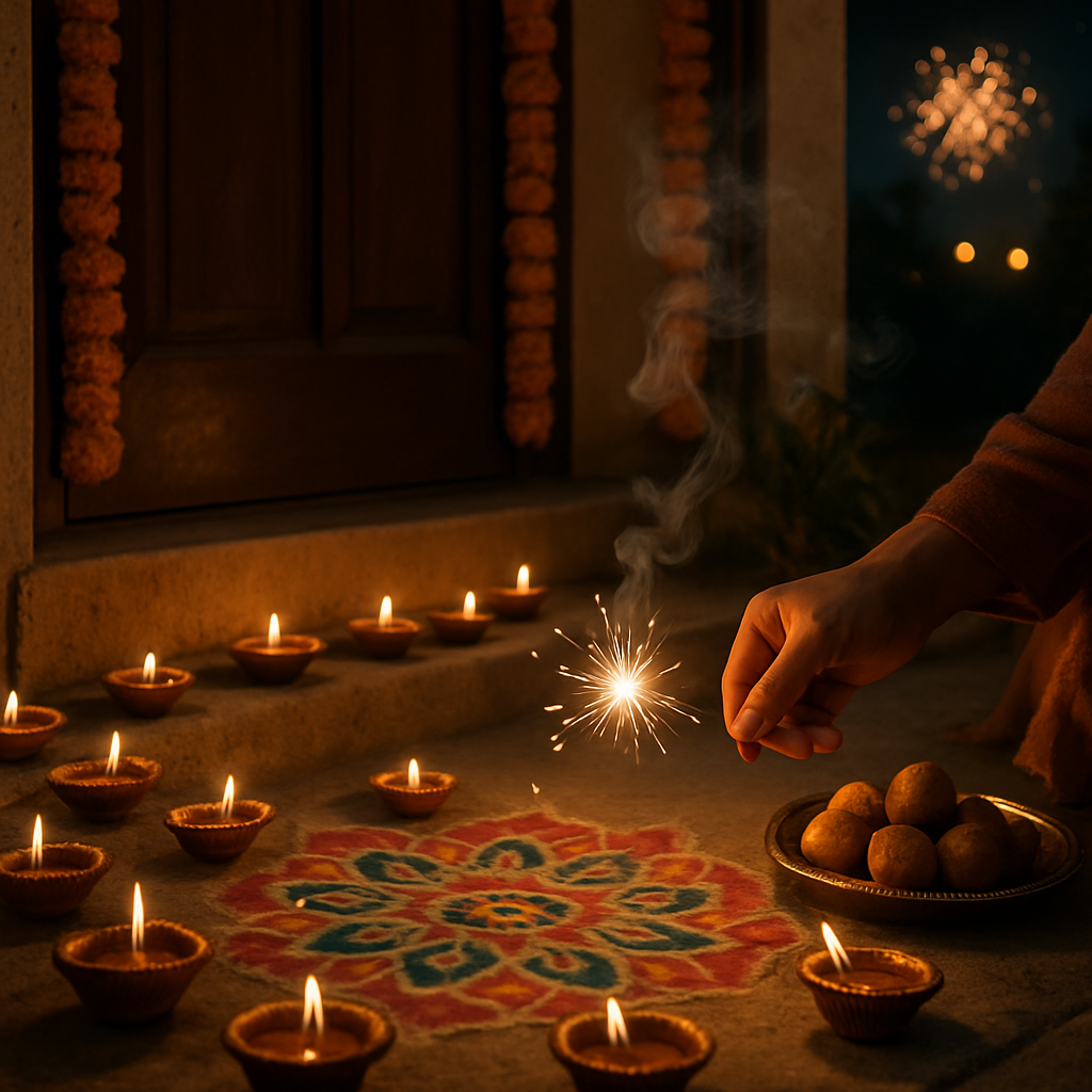 Diwali Doorstep Celebration painting number kit