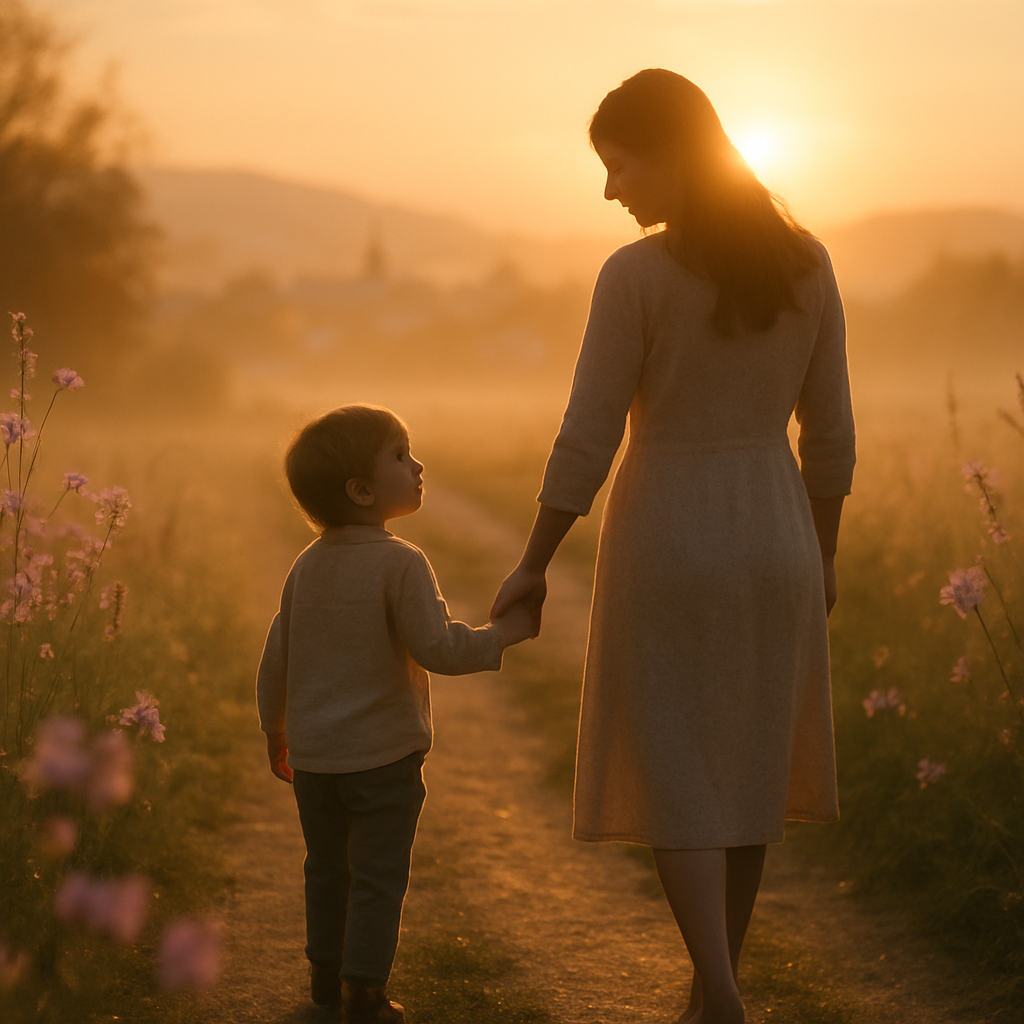 Sunrise Walk With Mom painting number kit