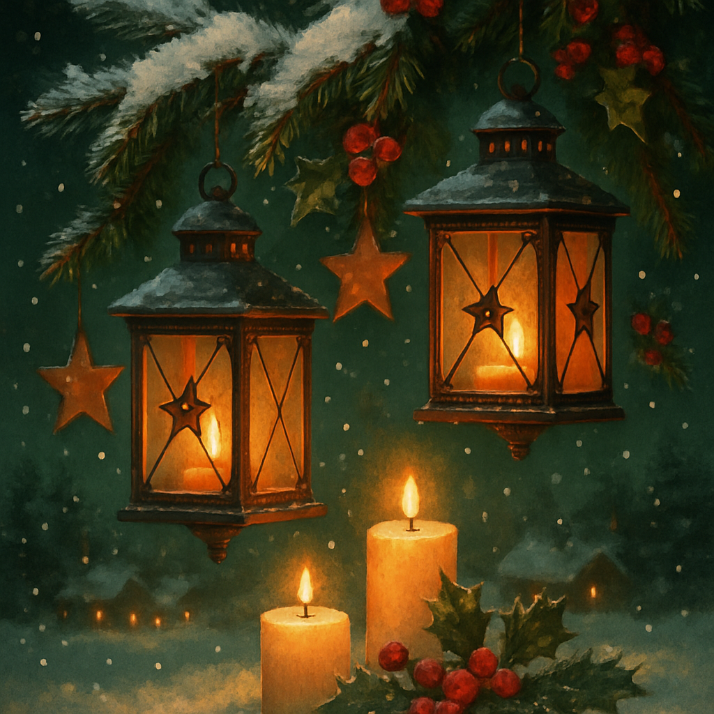 Christmas Midnight Lanterns paint by color