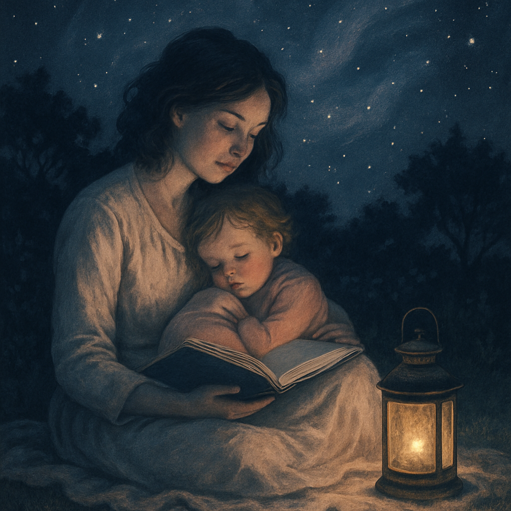 Mom Reading Under The Stars paint by number